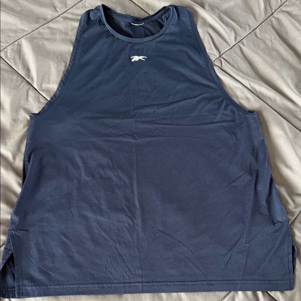 Reebok Women Dark Blue Tank Top size L